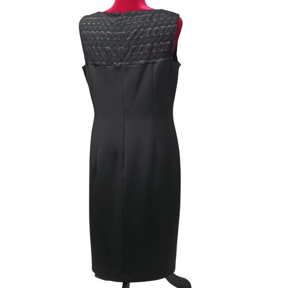 ANNE Klein chic sleeveless black dress lined sheath knee-length dress size 12 - Picture 3 of 14